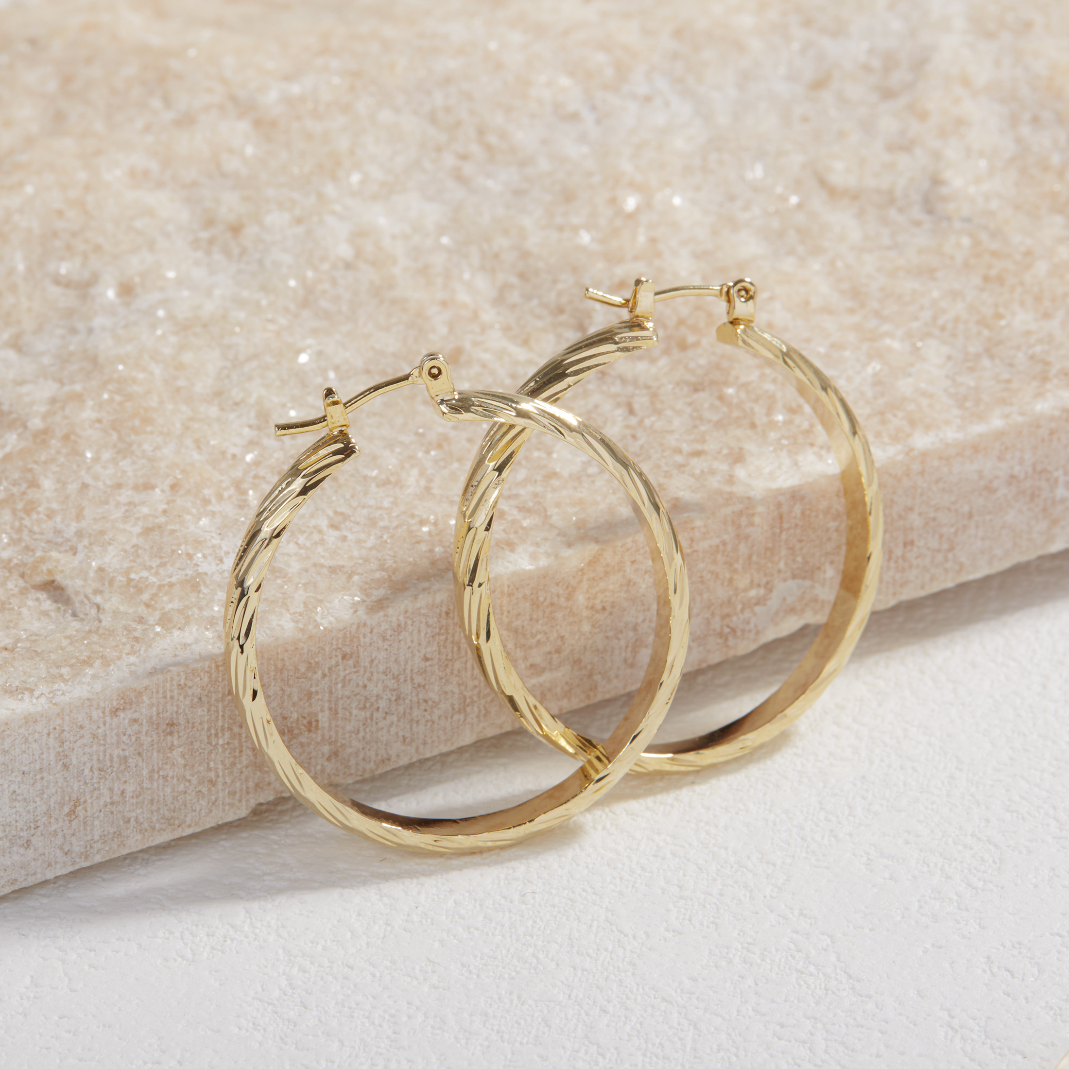 Women's Plain Ring Cut Earrings Hypoallergenic Copper Material